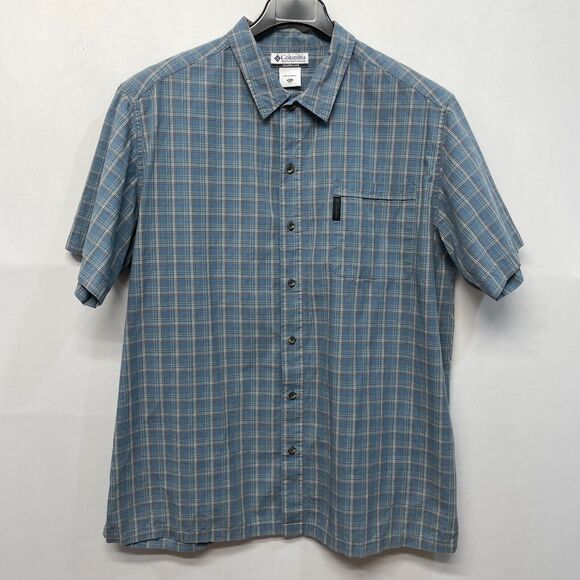 Columbia Men Short Sleeve Button Shirt Top Size XXL 2XL Cotton B369 -18 - Picture 1 of 11